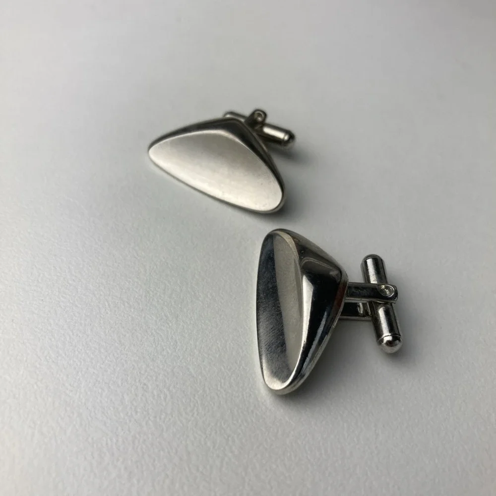 Vintage Antique‎ Abstract Triangle Metal Cufflinks